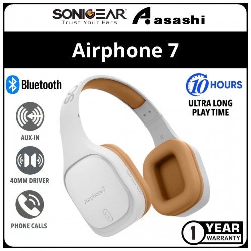 Sonic Gear Airphone 7 (Gold) Bluetooth Headset (1 yrs Limited Hardware Warranty)