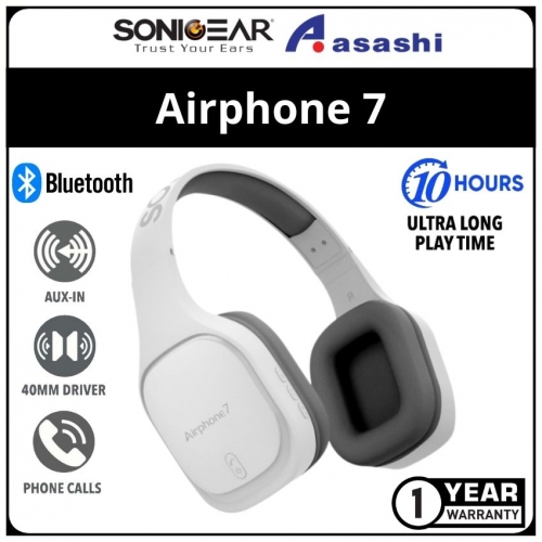 Sonic Gear Airphone 7 (Grey) Bluetooth Headset (1 yrs Limited Hardware Warranty)