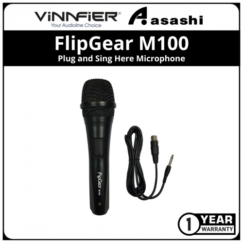 Vinnfier FlipGear M100 Plug and Sing Here Microphone (1 yrs Limited Hardware Warranty)