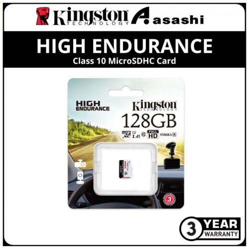 Kingston High Endurance 128GB UHS-I U1 Class10 MicroSDHC Card - Up to 95MB/s Read Speed,45MB/s Write Speed