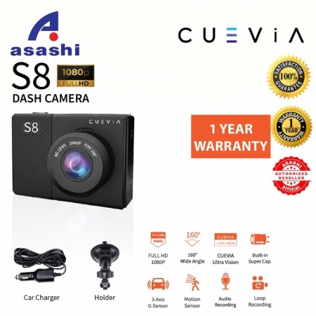 CUEVIA S8 Full HD1080P Dash Camera (1 yrs Limited Hardware Warranty)