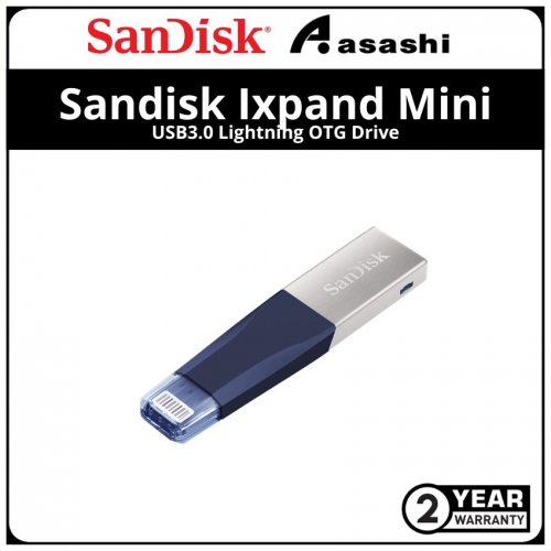 Sandisk Ixpand Mini Blue 256GB USB3.0 Lightning OTG Drive (SDIX40N-256G-GN6ND)