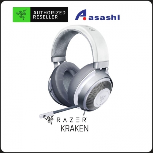 Razer Kraken - Mercury White (Thicker Headband Padding, Oval Cooling Gel Ear Cushions, Improved Mic) RZ04-02830400-R3M1