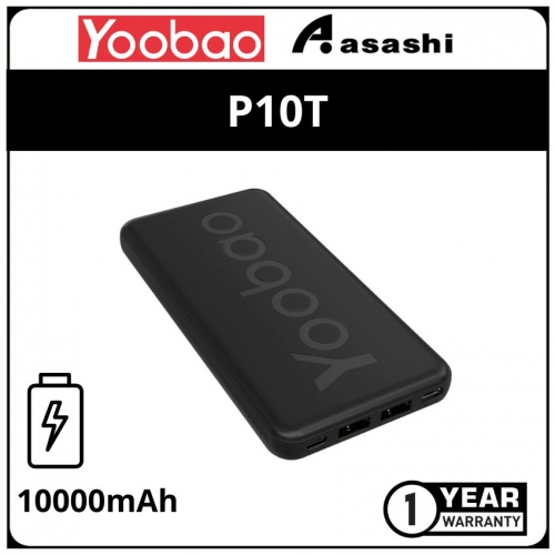 Yoobao P10T-BK Power Desire 10000mAh Fast Charge Slim Portable Powerbank (1 yrs Limited Hardware Warranty)
