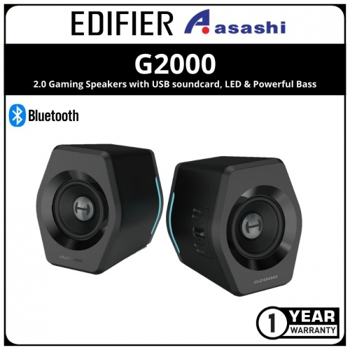 Edifier G2000 - 2.0 Gaming Speakers with USB Soundcard, LED & Powerful Bass (1 yrs Limited Hardware Warranty)
