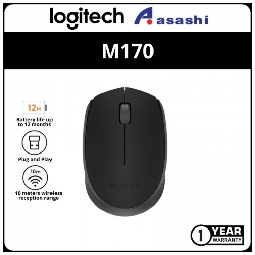 PROMO - Logitech M170-Black Wireless Mouse (1 yrs Limited Hardware Warranty)