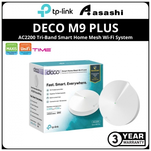 TP-Link DECO M9 Plus(1 Pack) AC2200 Tri-Band Smart Home Mesh Wi-Fi System