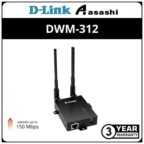 D-Link DWM-312 3G / 4G LTE M2M Router Support 2 x Micro-SIM Slots + 1 Port LAN.