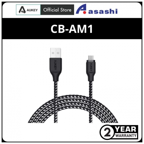 AUKEY CB-AM1 Black High Performance Nylon Micro USB Cable 1.2 meter