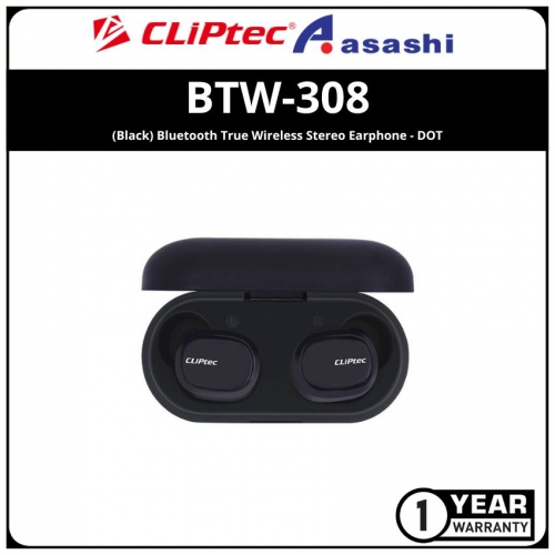 CLiPtec BTW-308 (Black) Bluetooth True Wireless Stereo Earphone - DOT