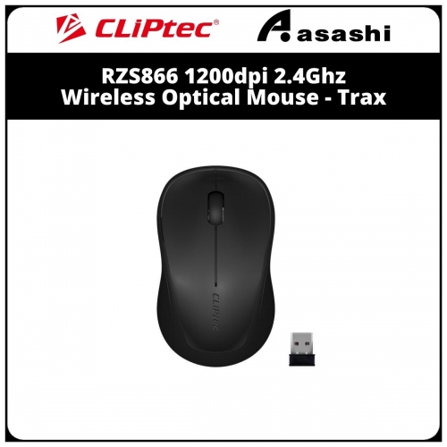 CLiPtec RZS866 Black 1200dpi 2.4Ghz Wireless Optical Mouse - Trax