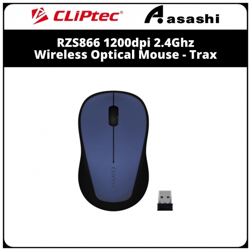 CLiPtec RZS866 Blue 1200dpi 2.4Ghz Wireless Optical Mouse - Trax