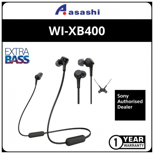 Sony WI-XB400-Black Extra Base Wireless In-Ear Headphone (1 yrs Manufacturer Warranty)