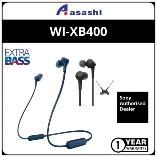 Sony WI-XB400-Blue Extra Base Wireless In-Ear Headphone (1 yrs Manufacturer Warranty)