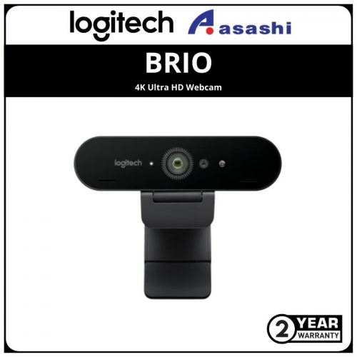 Logitech BRIO 4K Ultra HD Webcam and noise-canceling mics (960-001105)3 Yrs Warranty