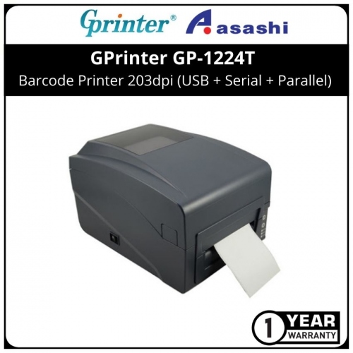 GPrinter GP-1224T Barcode Printer 203dpi (USB + Serial + Parallel)
