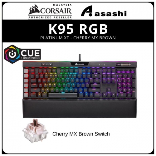 CORSAIR K95 RGB PLATINUM XT Mechanical Gaming Keyboard — CHERRY® MX Brown PBT keycaps