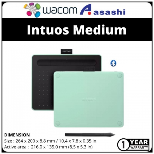 Wacom Intuos Medium Bluetooth (CTL-6100WL/E0-CX) Pistachio