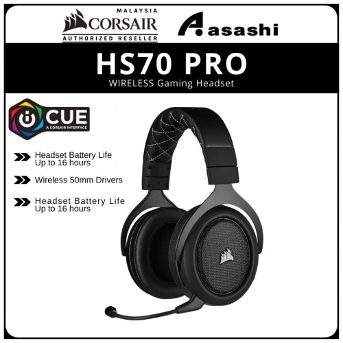CORSAIR HS70 PRO Wireless Gaming Headset - Carbon (CA-9011211-AP)
