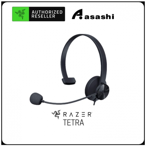 Razer Tetra (Rotating Cardioid Microphone, Left-Right Reversible Design, 70g, In-Line Volume Controls, 3.5mm Analog)