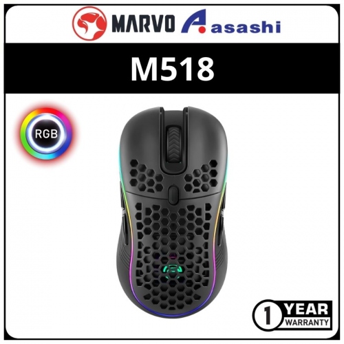 Marvo M518 RGB LED (Multiple Effect) 8 Buttons 1600-6400DPI USB Gaming Mouse - Lightest Mouse 53gm (1yr Manufacturer Warranty)