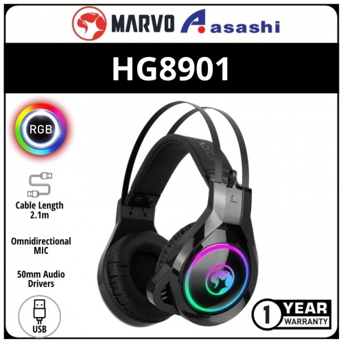 Marvo HG8901 3.5mm x2, USB Backlighted Gaming Headset (1 yrs Limited Hardware Warranty)