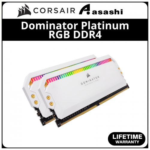 Corsair Dominator Platinum White RGB DDR4 16GB(2x8GB) 3200MHz CL16 XMP Support Black Performance PC Ram - CMT16GX4M2C3200C16W