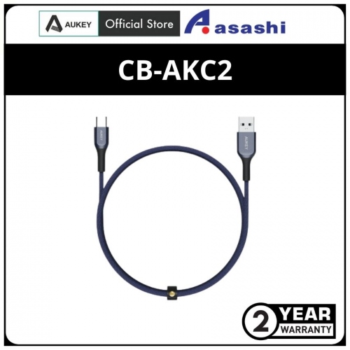 AUKEY CB-AKC2 (Blue) USB A To USB C Quick Charge 3.0 Kevlar Cable - 2M