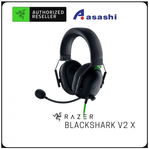 Razer BlackShark V2 X - Black (Triforce Titanium Drivers, HyperClear Mic, 7.1 Surround, Leatherette Mem-foam Ear Cushions)