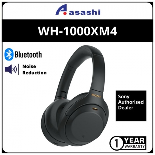 Sony WH-1000XM4-Black Wireless Noise-Canceling Headphone (1 yrs Limited Hardware Warranty)