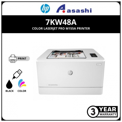HP Printer Color LaserJet Pro M155a Printer - 7KW48A (Print,A4,Bk/Clr Up to 16ppm, 3 Yrs Onsite Warranty)