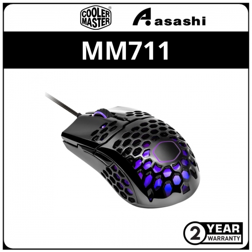 Cooler Master MM711 Ultralight RGB Gaming Mouse - Matte Black