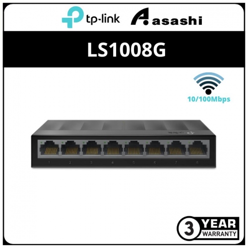 Tp-Link LS1008G LiteWave 8-Port Gigabit Desktop Switch, 8 Gigabit RJ45 Ports, Desktop Plastic Case