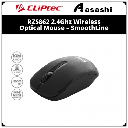 CLiPtec RZS862 Black 2.4Ghz Wireless Optical Mouse – SmoothLine