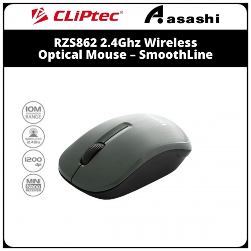 CLiPtec RZS862 Grey 2.4Ghz Wireless Optical Mouse – SmoothLine