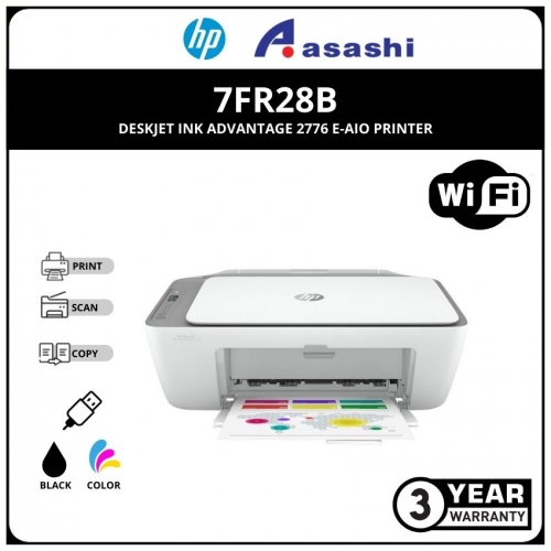 HP Deskjet Ink Advantage 2776 E-Aio Printer (Print,Scan,Copy & Wireless) 7FR28B (Online Warranty Registration 1+2 Yrs)