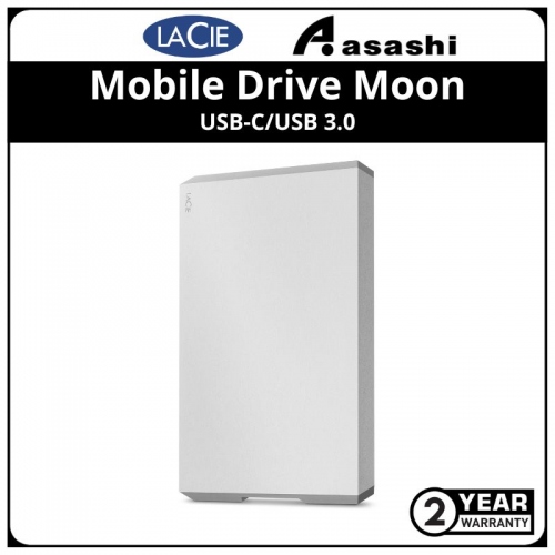 LACIE 1TB Mobile Drive Moon Silver External Harddisk-USB-C/USB 3.0 (STHG1000400)