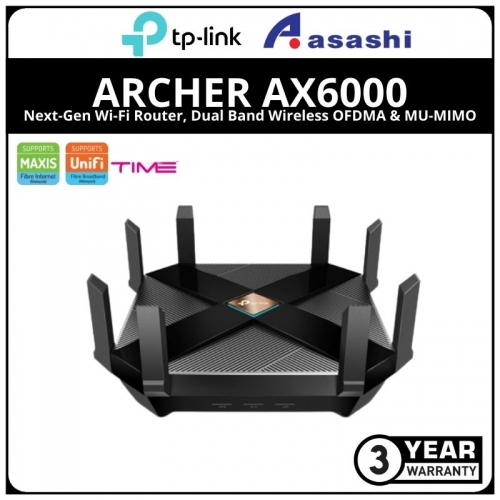 TP-Link Archer AX6000 Next-Gen Wi-Fi Router, Dual Band Wireless OFDMA & MU-MIMO
