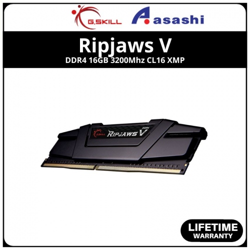 G.skill Ripjaws V DDR4 16GB 3200Mhz CL16 XMP Support Black Gaming PC Ram - F4-3200C16S-16GVK