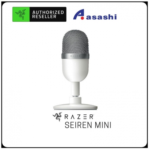 PROMO - Razer Seiren Mini - Mercury White (Condenser Microphone, Supercardioid Pick-Up Pattern, Build-in Shock Mount)