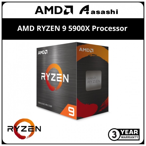 AMD RYZEN 9 5900X Processor (64M Cache, 12C24T, up to 4.8Ghz) AM4
