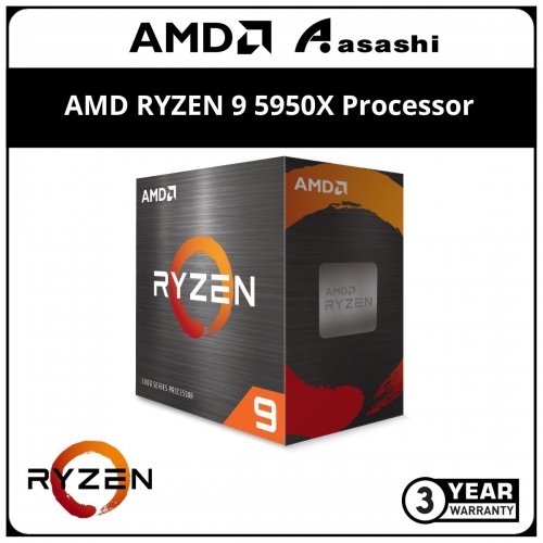 AMD RYZEN 9 5950X Processor (64M Cache, 16C32T, up to 4.9Ghz) AM4