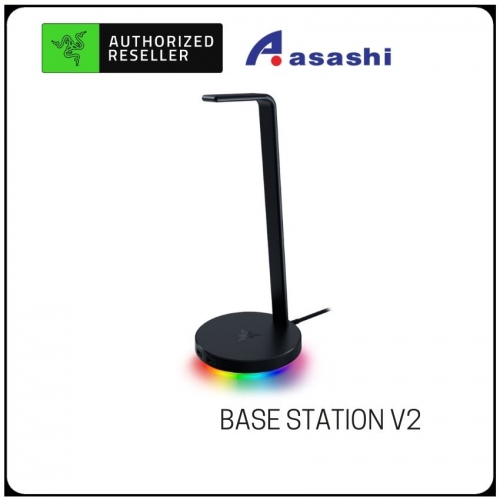 Razer Base Station V2 Chroma - Headset Stand USB HUB (Underglow Lighting, 2x USB 3.1 ports, 1x 3.5mm port w/7.1 surround sound) RC21-01510100-R3M1