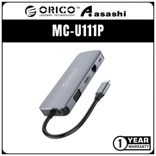 ORICO MC-U111P 11 in 1 Multifunction Docking Station - PD3.0*1,USB3.0*4,TF3.0/SD3.0*1,VGA*1, HDMI*1,LAN*1,Audio*1