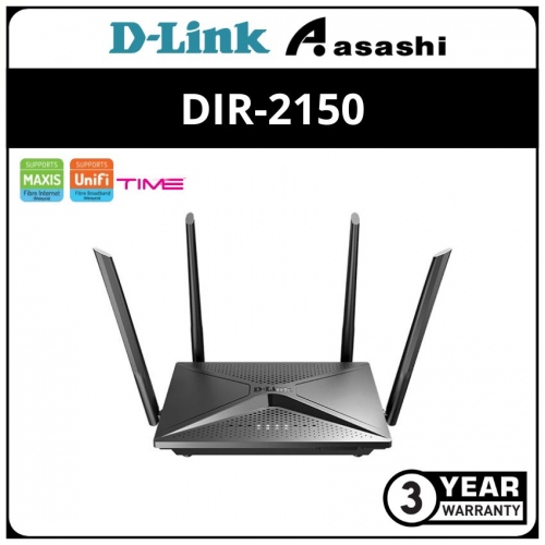 D-Link DIR-2150 Wireless AC2100 Wi-Fi Router with 4 x 5dBi Antenna Support UNIFI & TIME