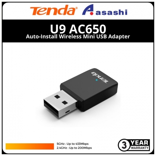 Tenda U9 AC650 Auto-Install Wireless Mini USB Adapter
