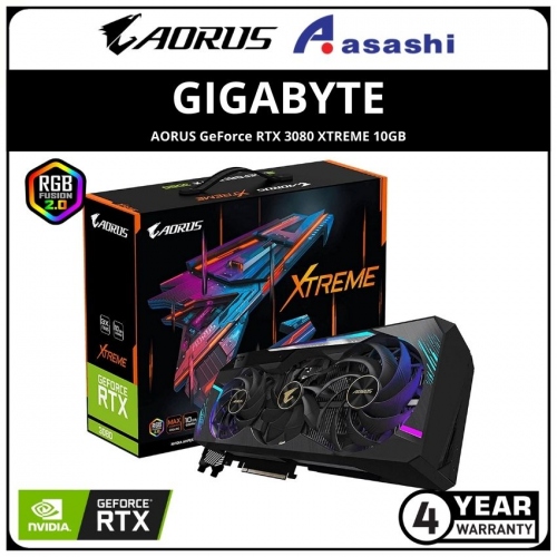 GIGABYTE AORUS GeForce RTX 3080 XTREME 10GB GDDR6X Graphic Card (GV-N3080AORUS X-10GD)