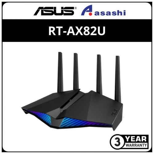 Asus RT-AX82U AX5400 Wi-Fi 6 Router 160Mhz with RGB Lighting Mobile Game Booster MU-MIMO OFDMA