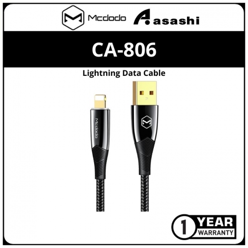 Mcdodo CA-8060 SHARK Series Auto Power Off Lightning Data Cable 1.2M Black