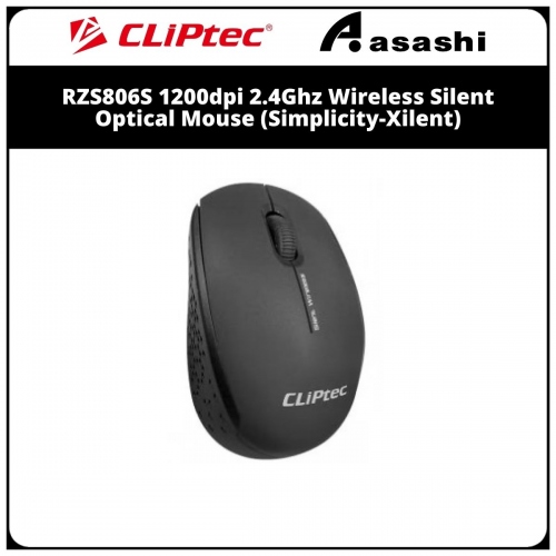 CLiPtec RZS806S 1200dpi 2.4Ghz Wireless Silent Optical Mouse (Simplicity-Xilent) BLACK
